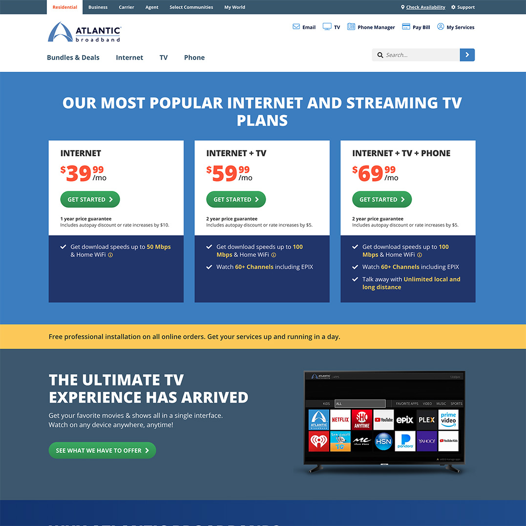 Atlantic Broadband Website